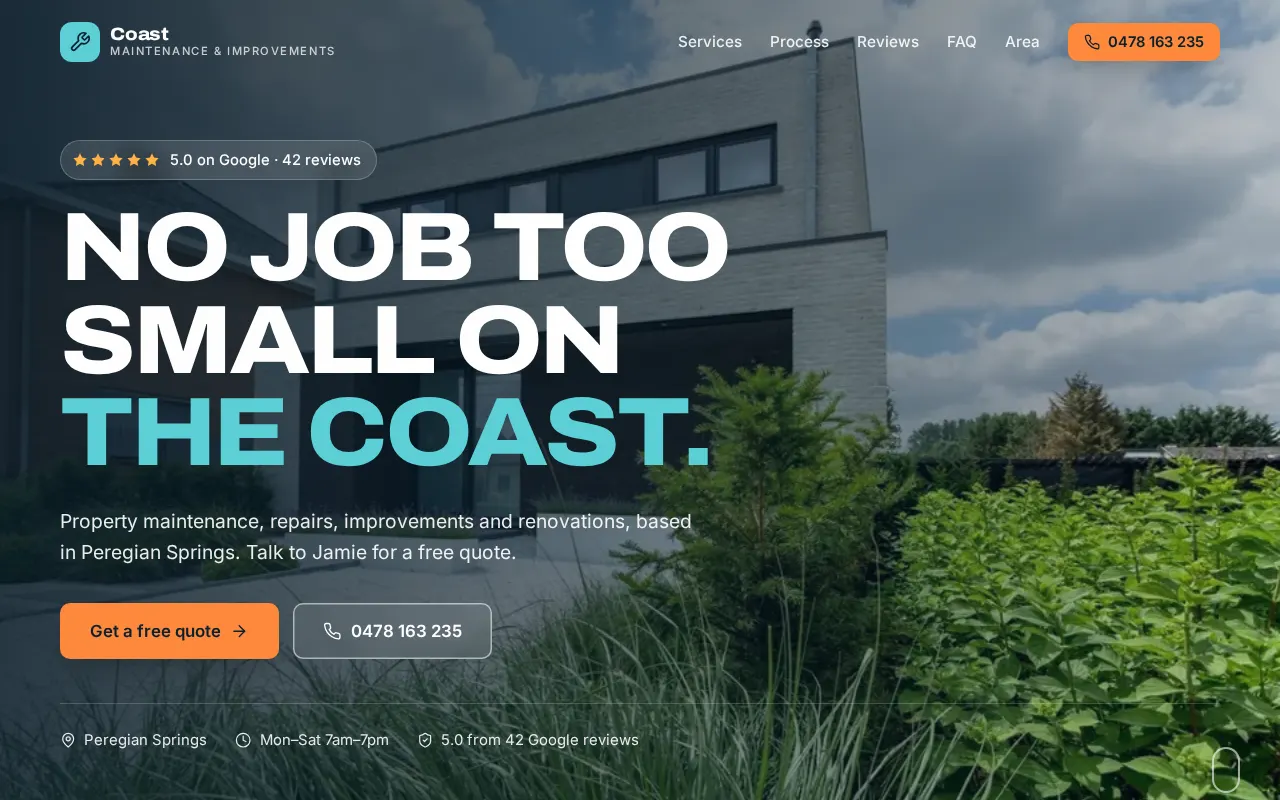 Coast Property Maintenance website (concept)