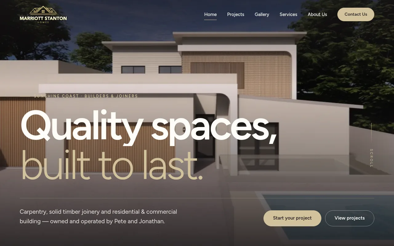 Laptop view of the Marriott Stanton Homes website